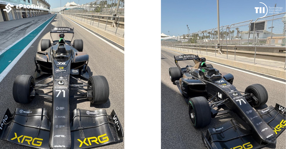 Image from eProsima’s public announcement of its autonomous racing collaboration with TII